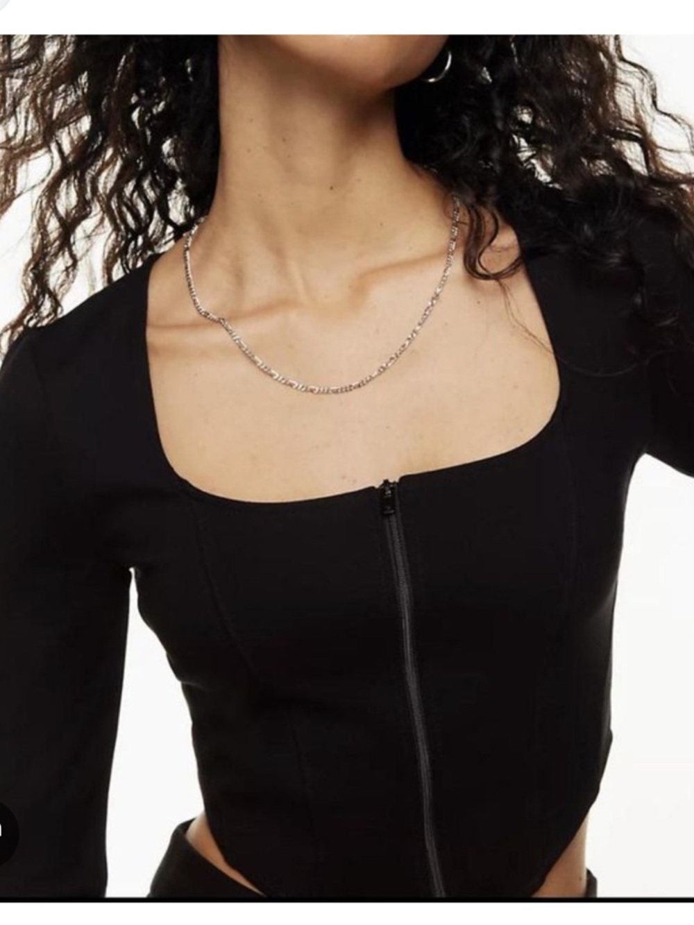 Aritzia Sunday Best Maverick Long Sleeve Top, Black, Small